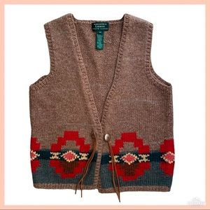 Ralph Lauren Alpaca Blend Boho Sweater Vest